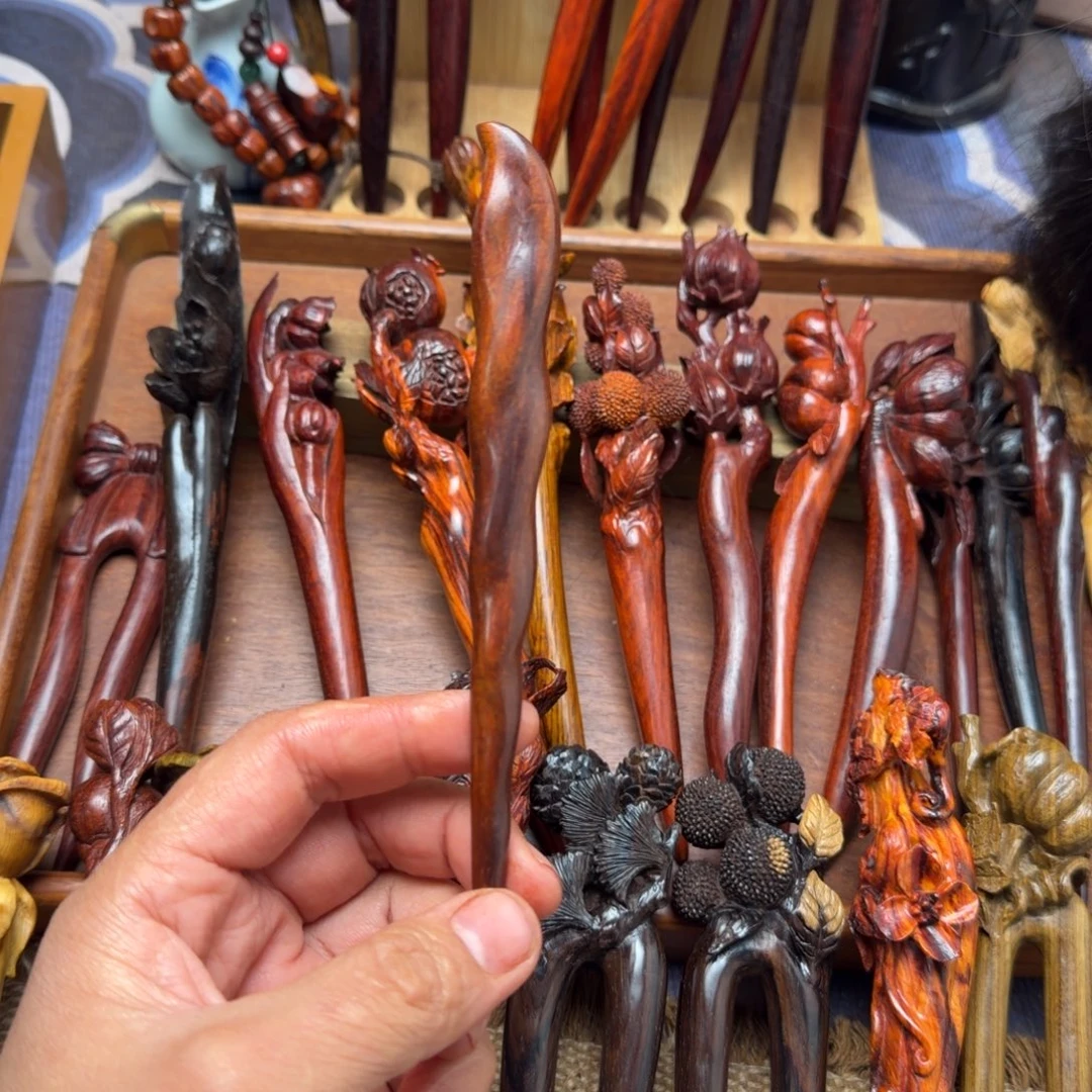 遇***心檀香紫檀（小叶紫檀）手工随行簪