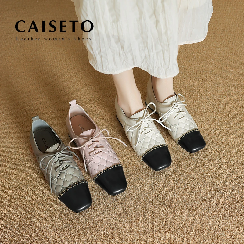 3CM/方头深口单鞋女2025新款小香风真皮女鞋25D030