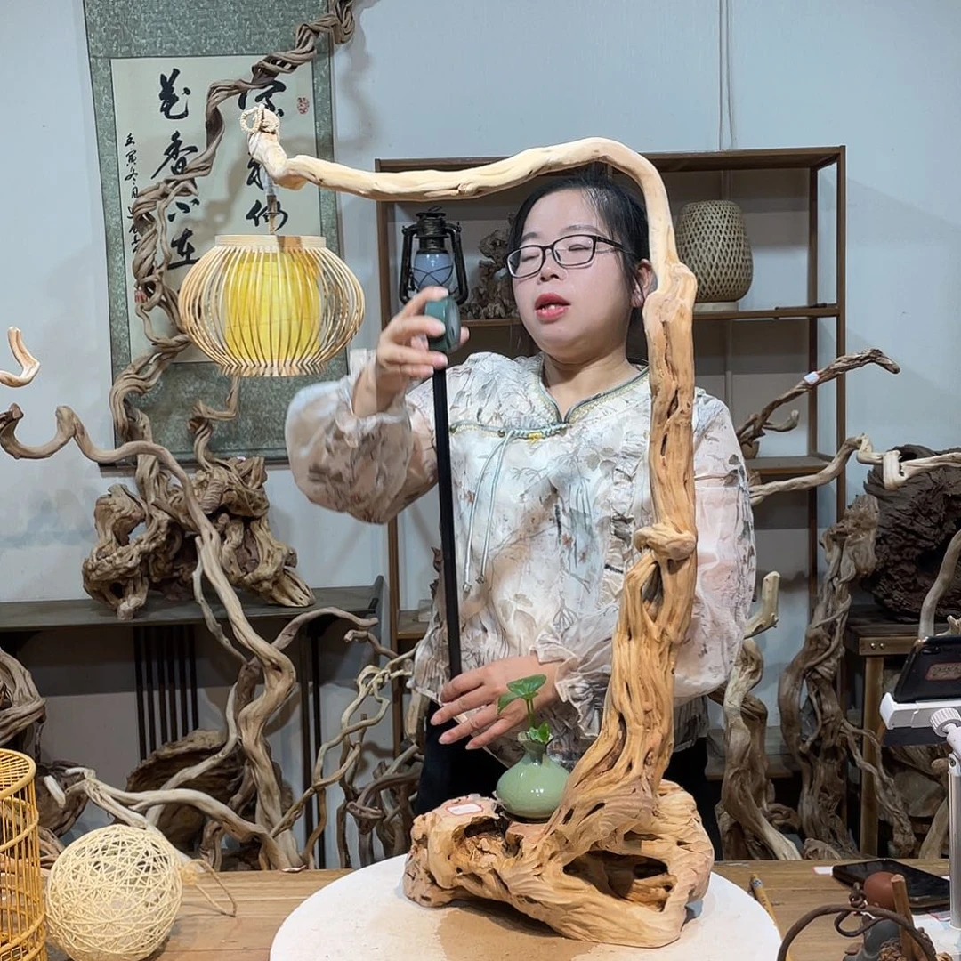 香杉木杜鹃根根艺摆件