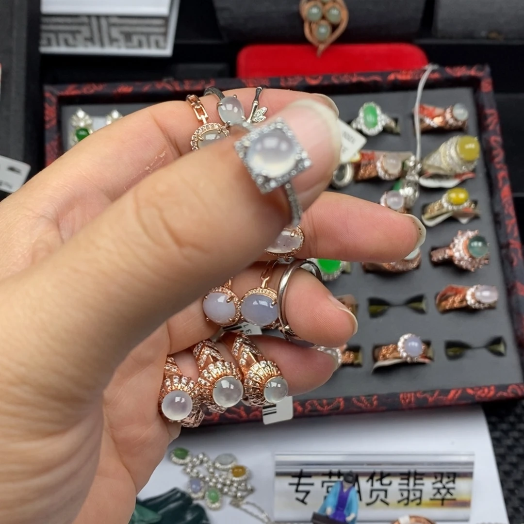 翡翠银S925镶嵌戒指