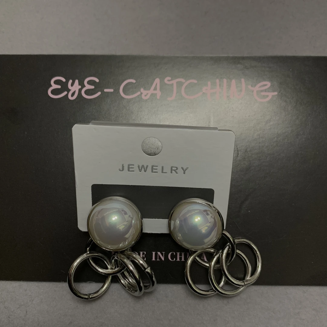 合金亚克力耳饰 合金日韩耳钉百搭个性ins耳环清冷感小众耳饰