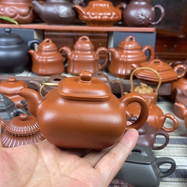 紫砂茶壶四方传炉160-220cc原矿赵庄朱泥特价