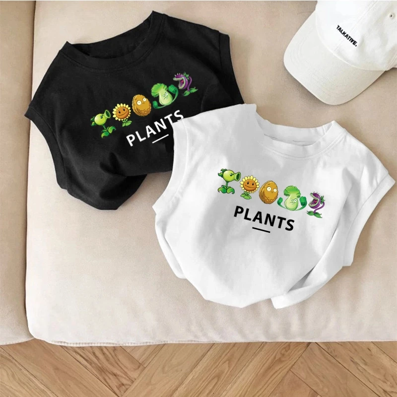 100%纯棉童装上衣2025新款夏装男童无袖背心T恤儿童印花中小童潮t