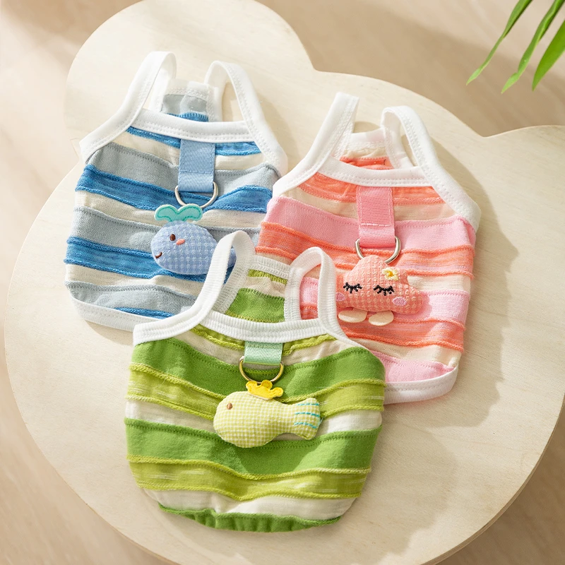 [达人]小鱼吊带狗狗衣服比熊泰迪雪纳瑞宠物小型犬春夏背心0059