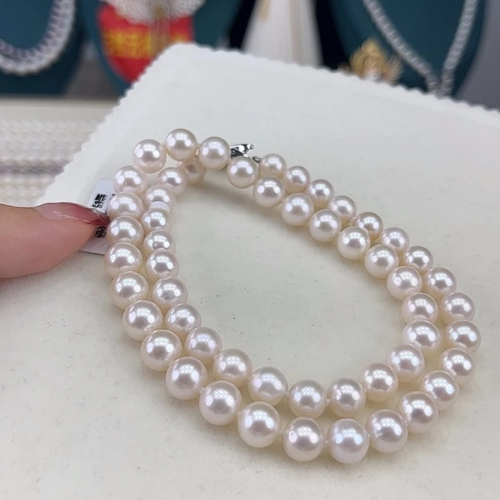 淡水珍珠银S925镶嵌颈饰8➕极光曼塔玫瑰高品