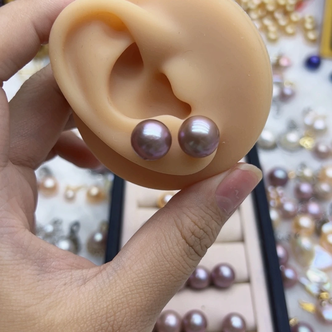 淡水珍珠耳饰银S925镶嵌