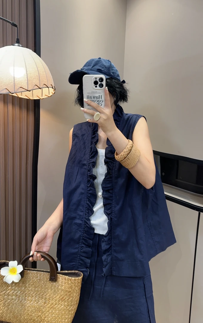 2025年夏装新款麻棉马甲设计师款