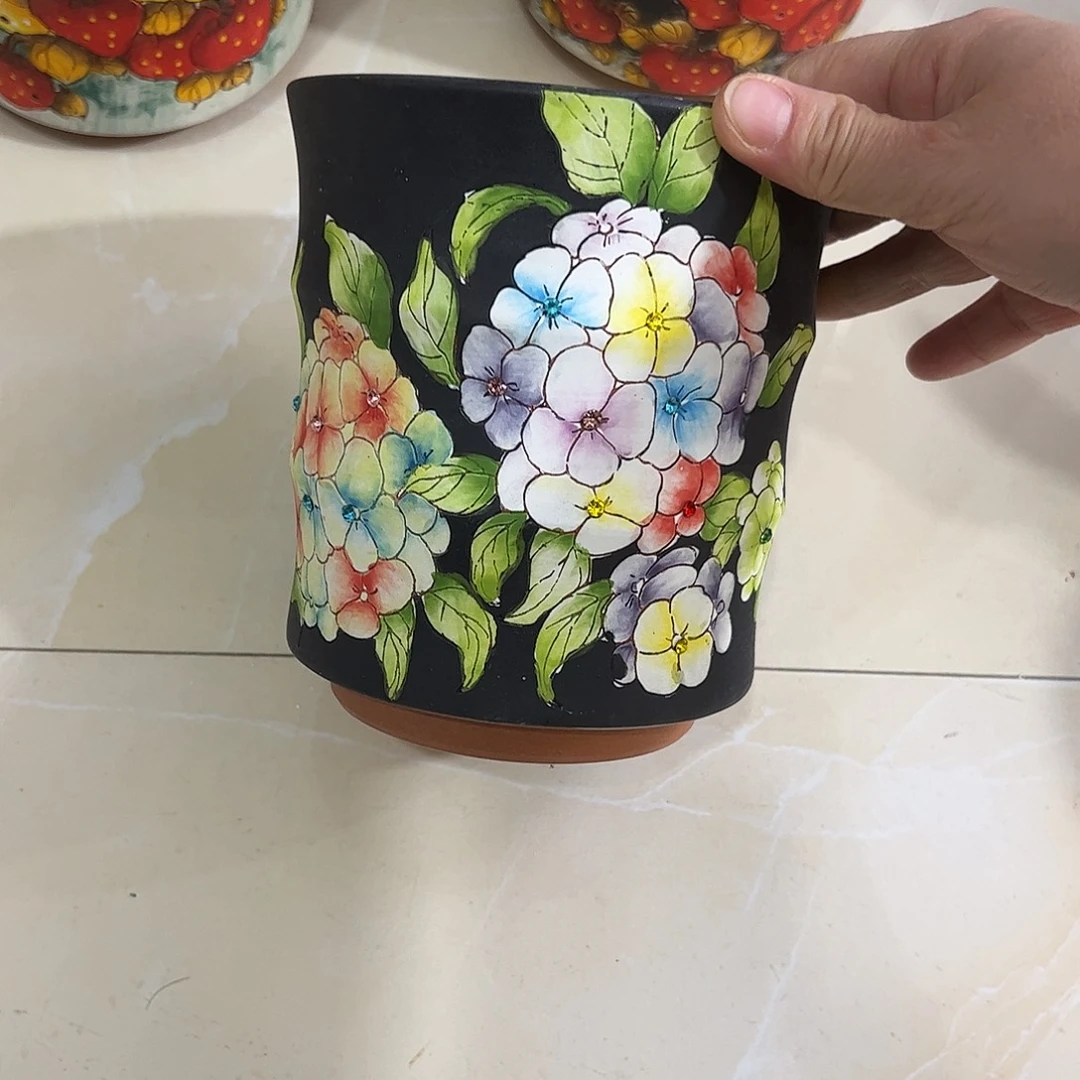 景德镇炫彩手绘口12.5高15