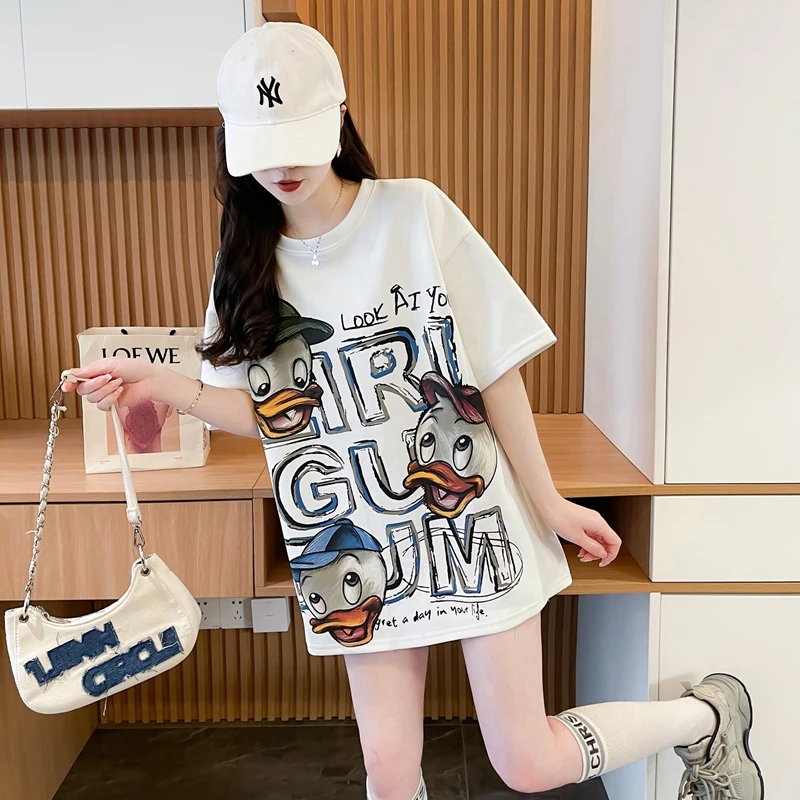 设计感小众纯棉短袖T恤女夏季新款韩版宽松大码显瘦圆领上衣ins潮