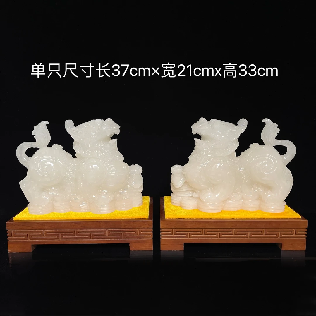 【貔貅】新中式玄关手工雕刻玄关摆件办公室开业送礼新居乔迁麒麟