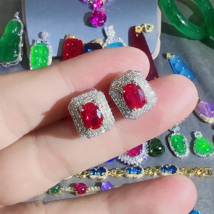 非金属红色蓝色满镶嵌大宝贝