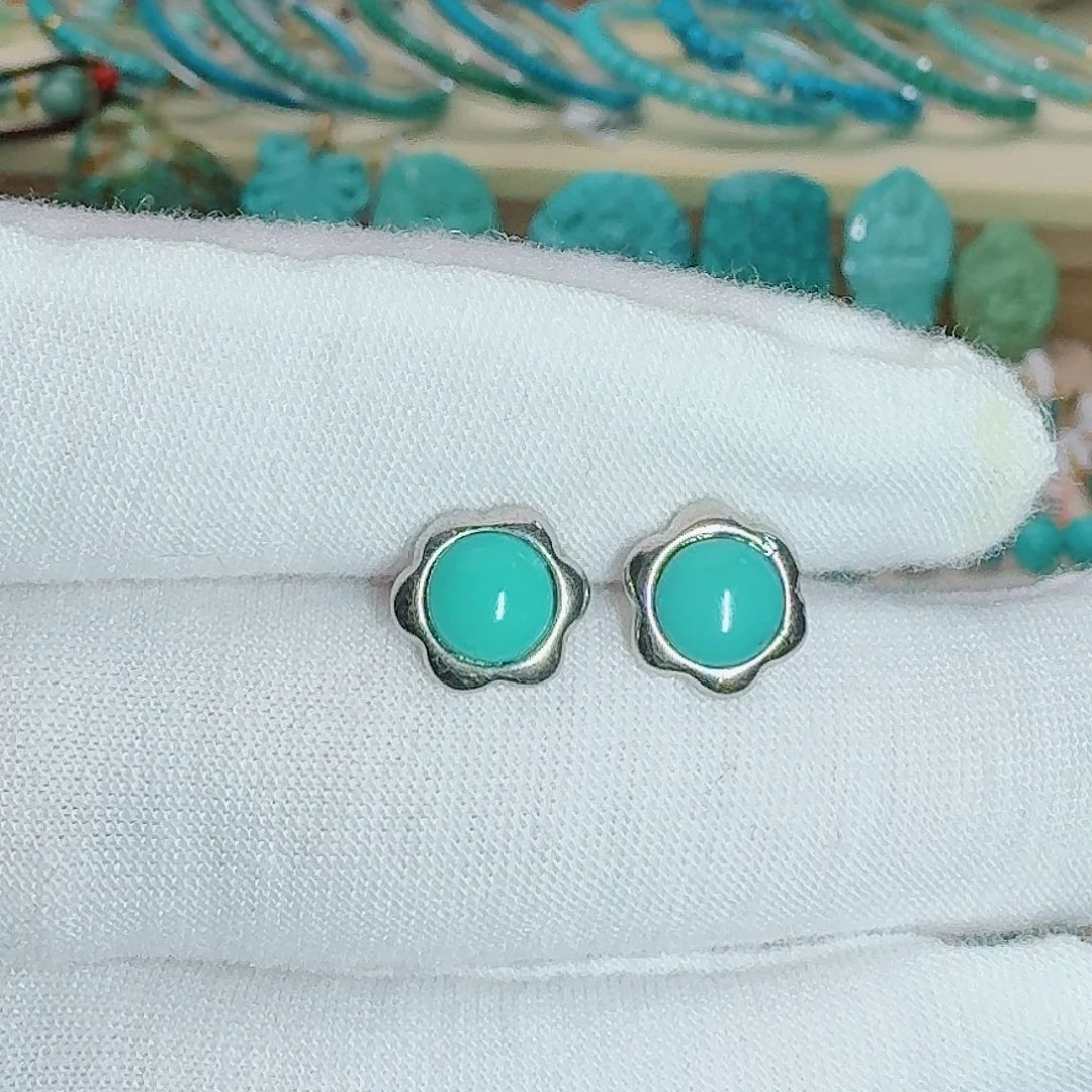 绿松石银S925镶嵌珠宝奇石