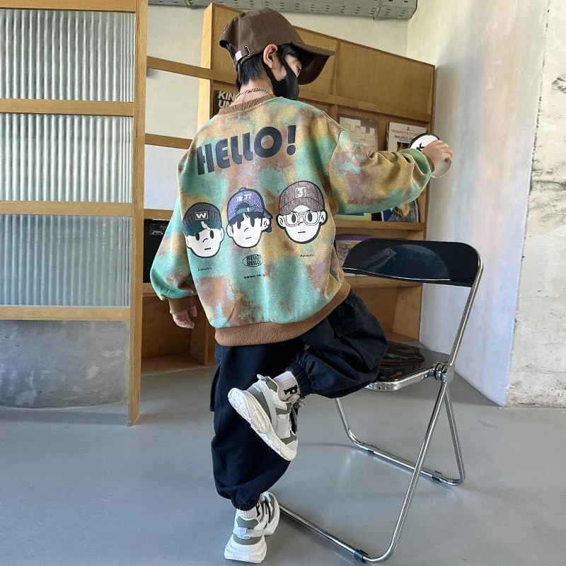 FAVMARTHA儿童套装男童春装套装新款春秋款春季男孩卫衣运动大童