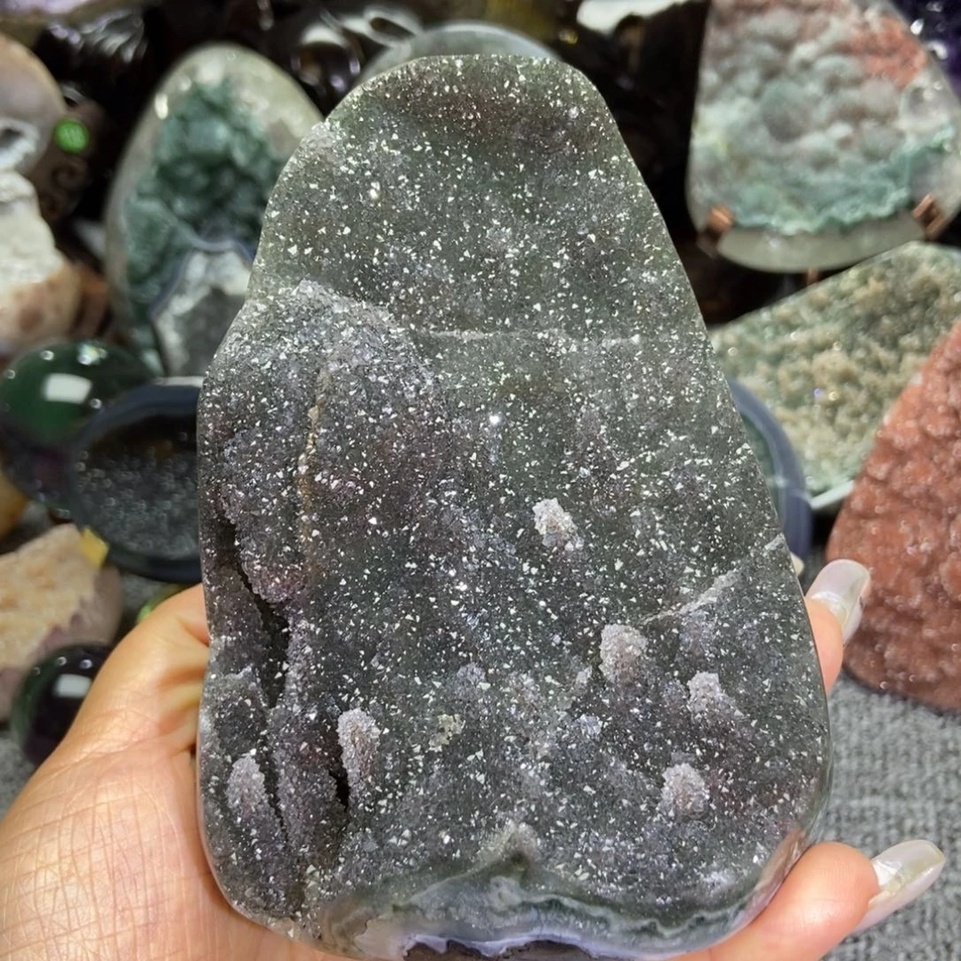 紫晶未镶嵌摆件水晶