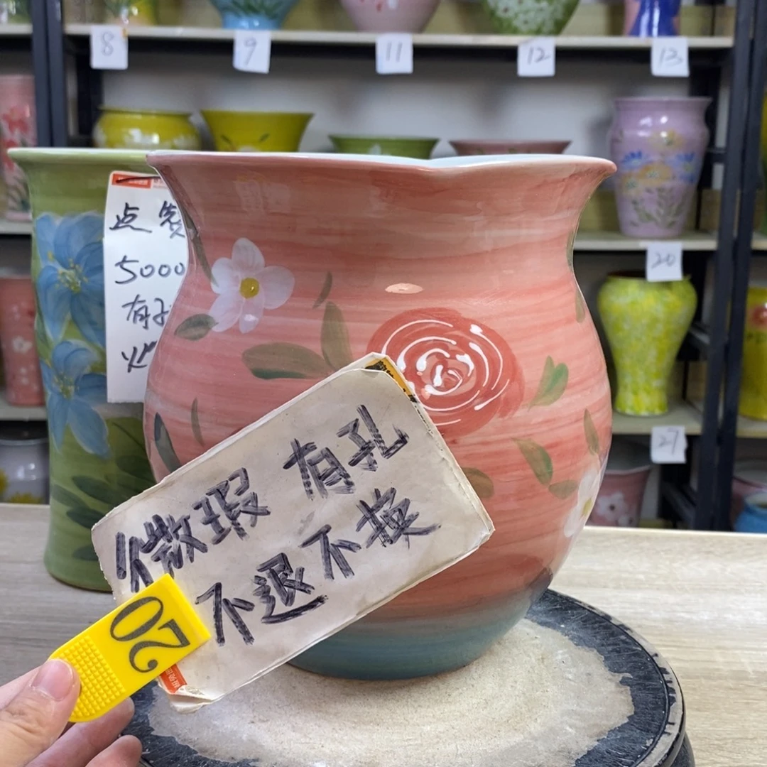 景德镇手工手绘陶瓷花盆