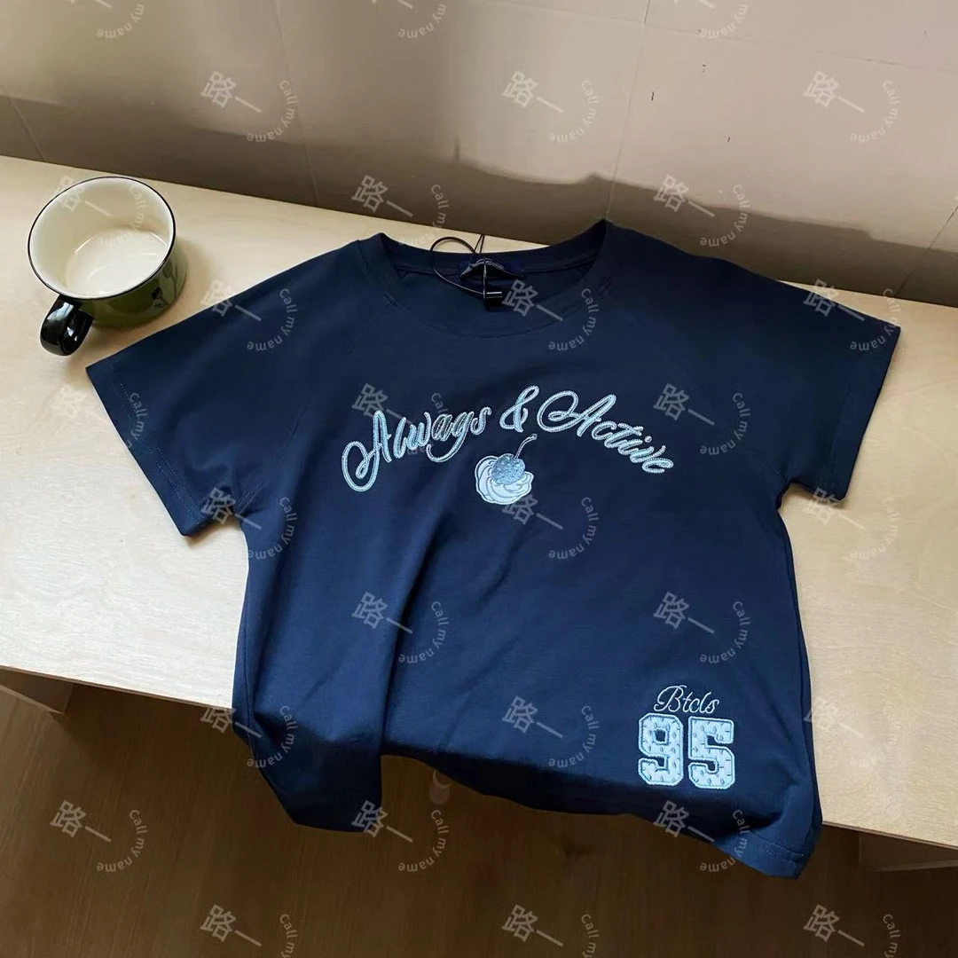 韩国代购.  Call my name  樱桃蛋糕刺绣短袖L25053106