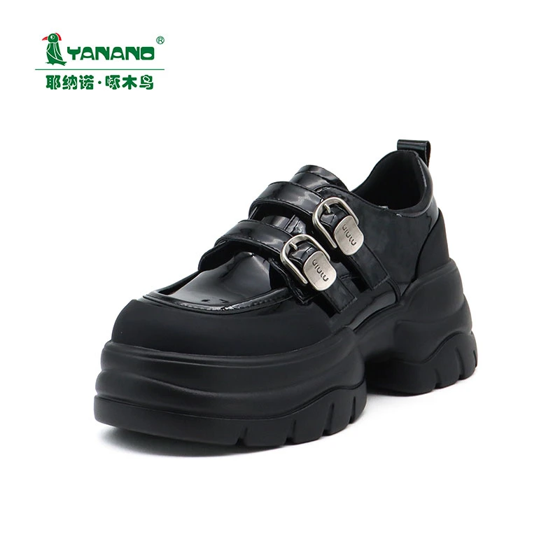 乐福鞋学院风时尚休闲百搭夏季复古春季厚底英伦风皮鞋黑色单鞋