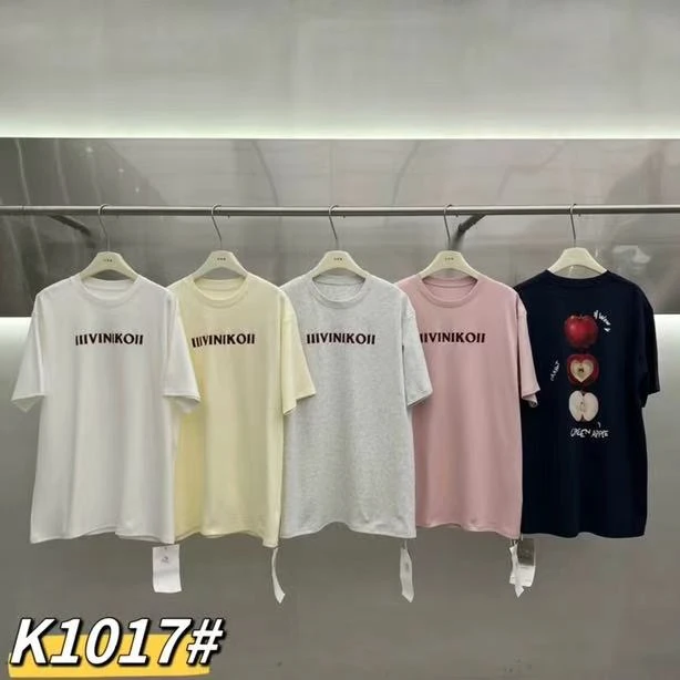 新款大版字母刺绣T恤1017