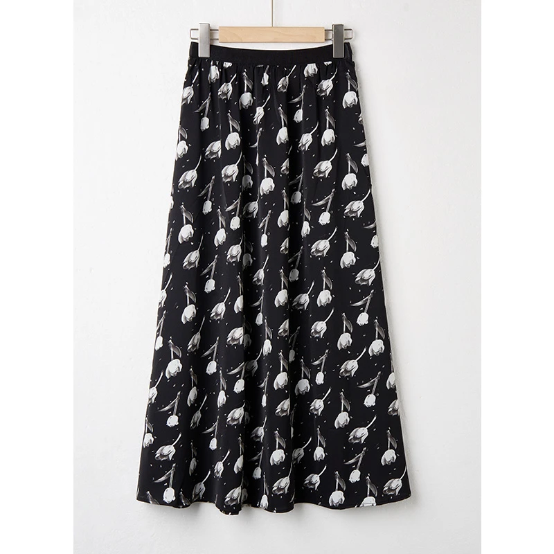 时尚印花大裙摆百搭显瘦遮肚半身裙女 PX1-8