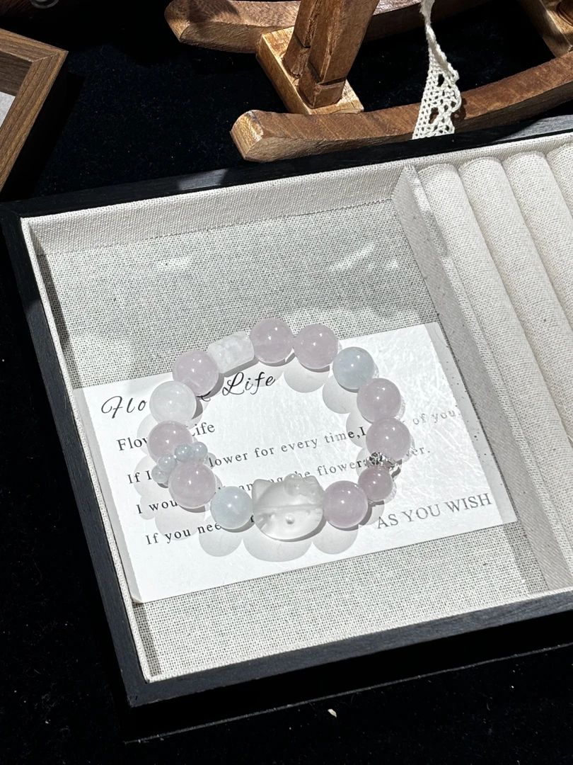 【71】天然粉水晶设计款手串单圈 多样性发货 发其一