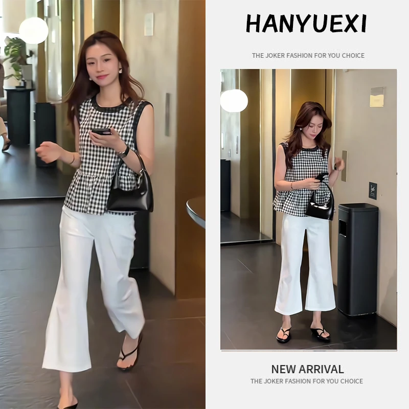 夏季一整套女装2025年新款韩版时尚宽松减龄无袖上衣休闲裤两件套