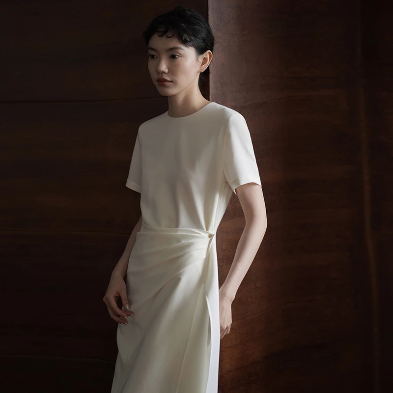 【女装优选QC】哈齿小姐连衣裙腰侧可调节围裹式通勤裙20ZZ2504990L