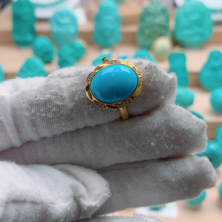 宝***庄绿松石18K金镶嵌配饰