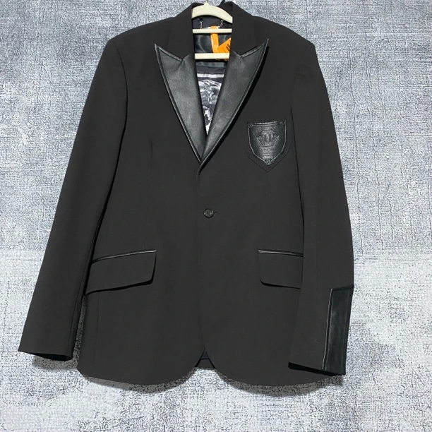 99新 Philipp Plein 菲利普普莱茵 黑色西装外套42903