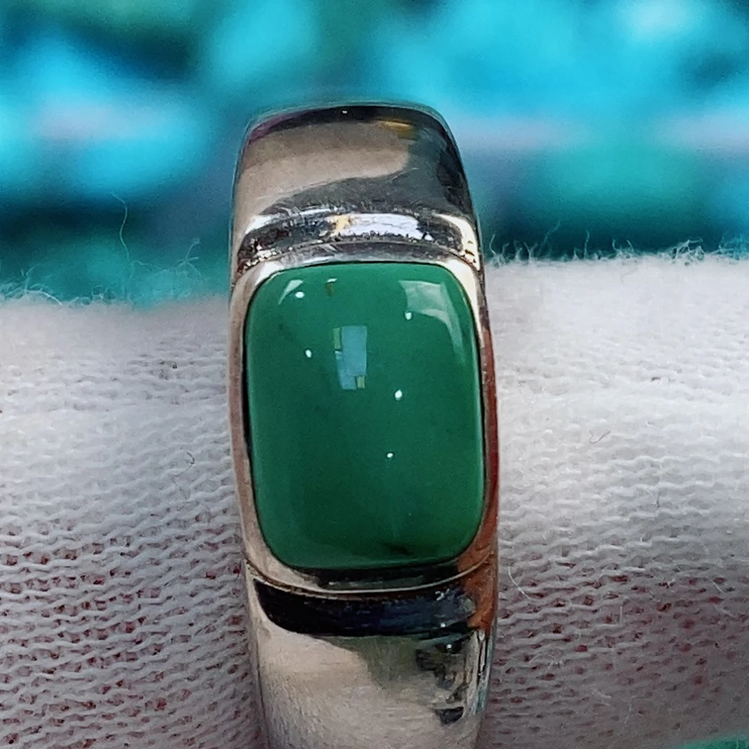 绿松石银S925镶嵌原矿无优化