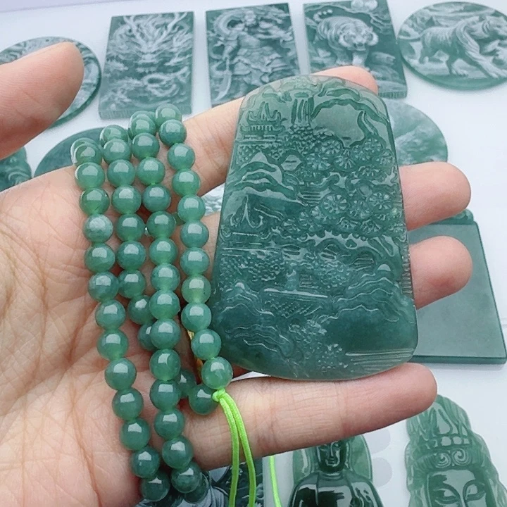 野***菜翡翠未镶嵌颈饰多样性发货天然A货翡翠