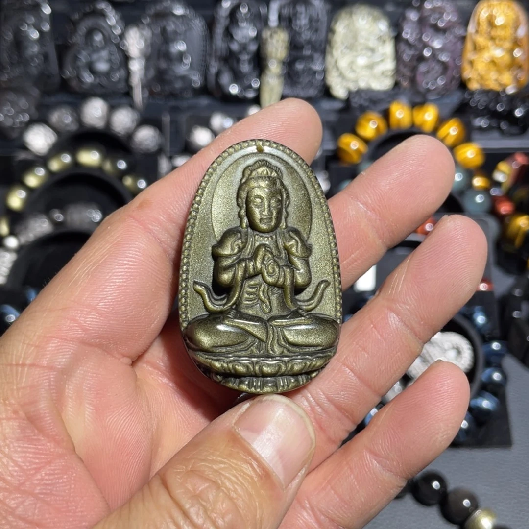 黑曜岩吊坠(赠链)未镶嵌B****辞