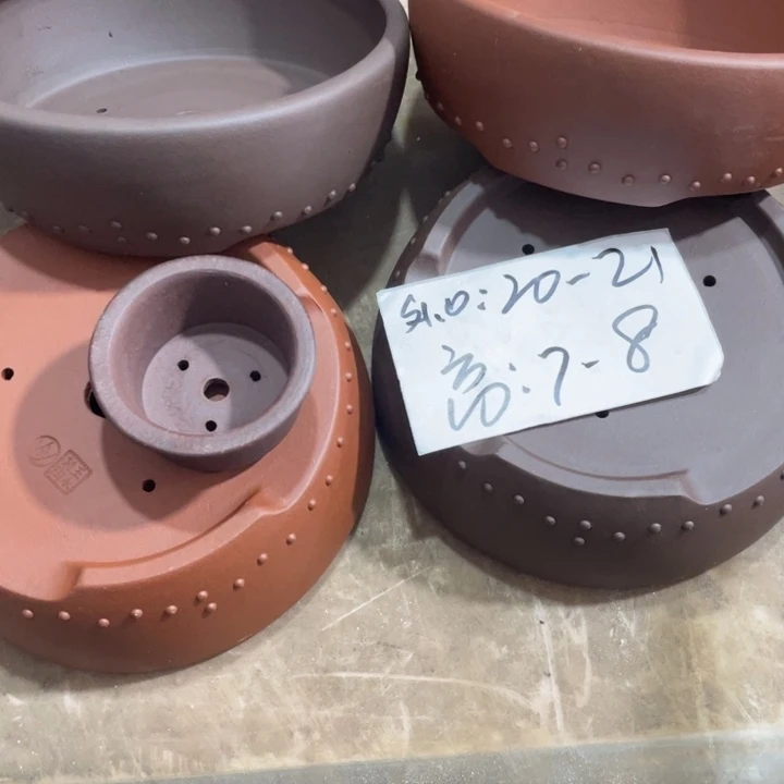 紫砂花盆紫砂花盆口21高7