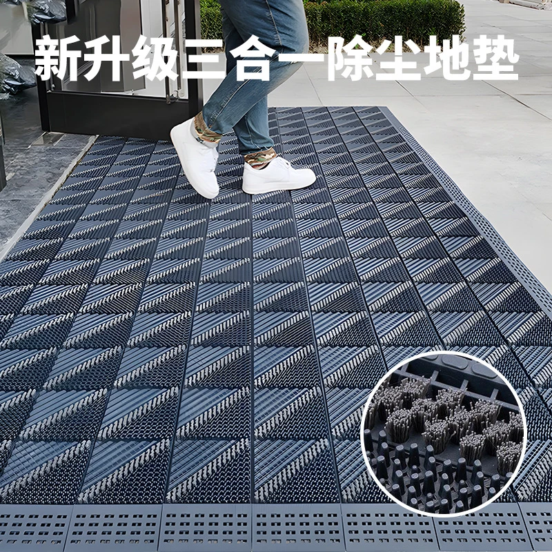地垫室外门口方块拼接地垫酒店商场地毯防滑除尘三合一地垫高级感
