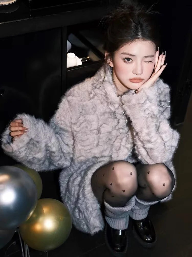 新款月影少女立领外套女