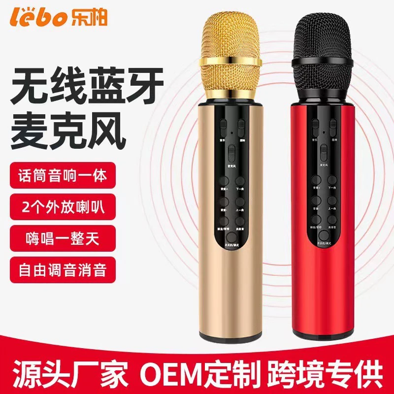 无线无线蓝牙唱放一体麦克风话筒手机唱歌消音音箱外放