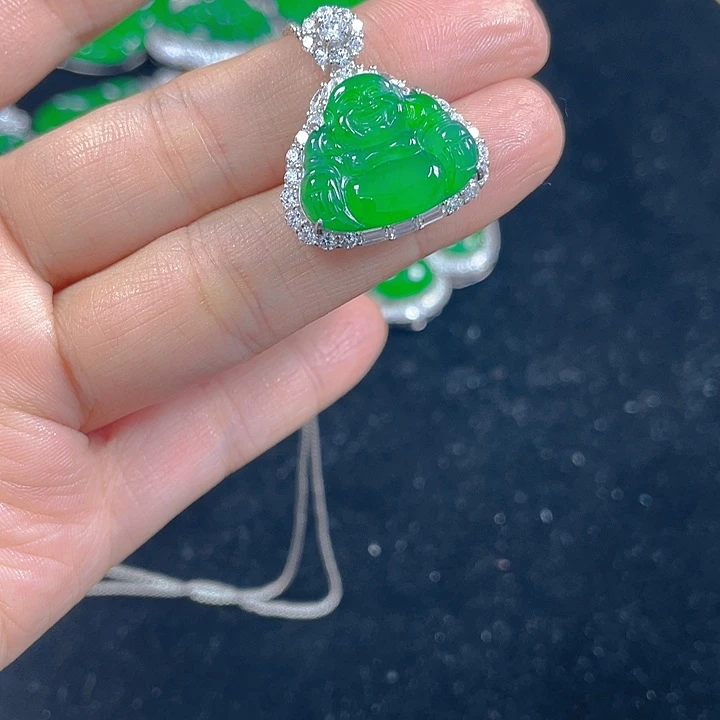 翡翠银S925镶嵌吊坠(不含链)