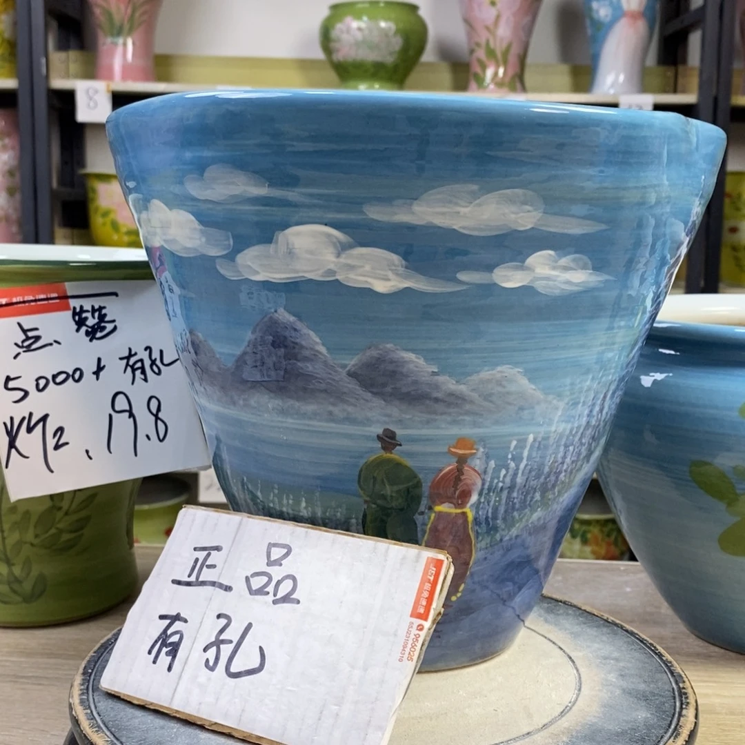 景德镇手工手绘陶瓷花盆