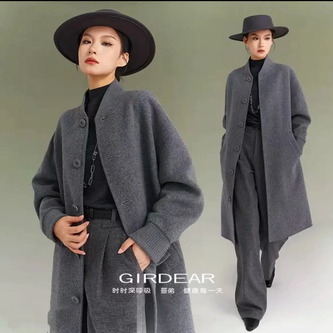 GIRDEAR/哥弟女士休闲轻奢女装气质时尚长袖大衣外套140038