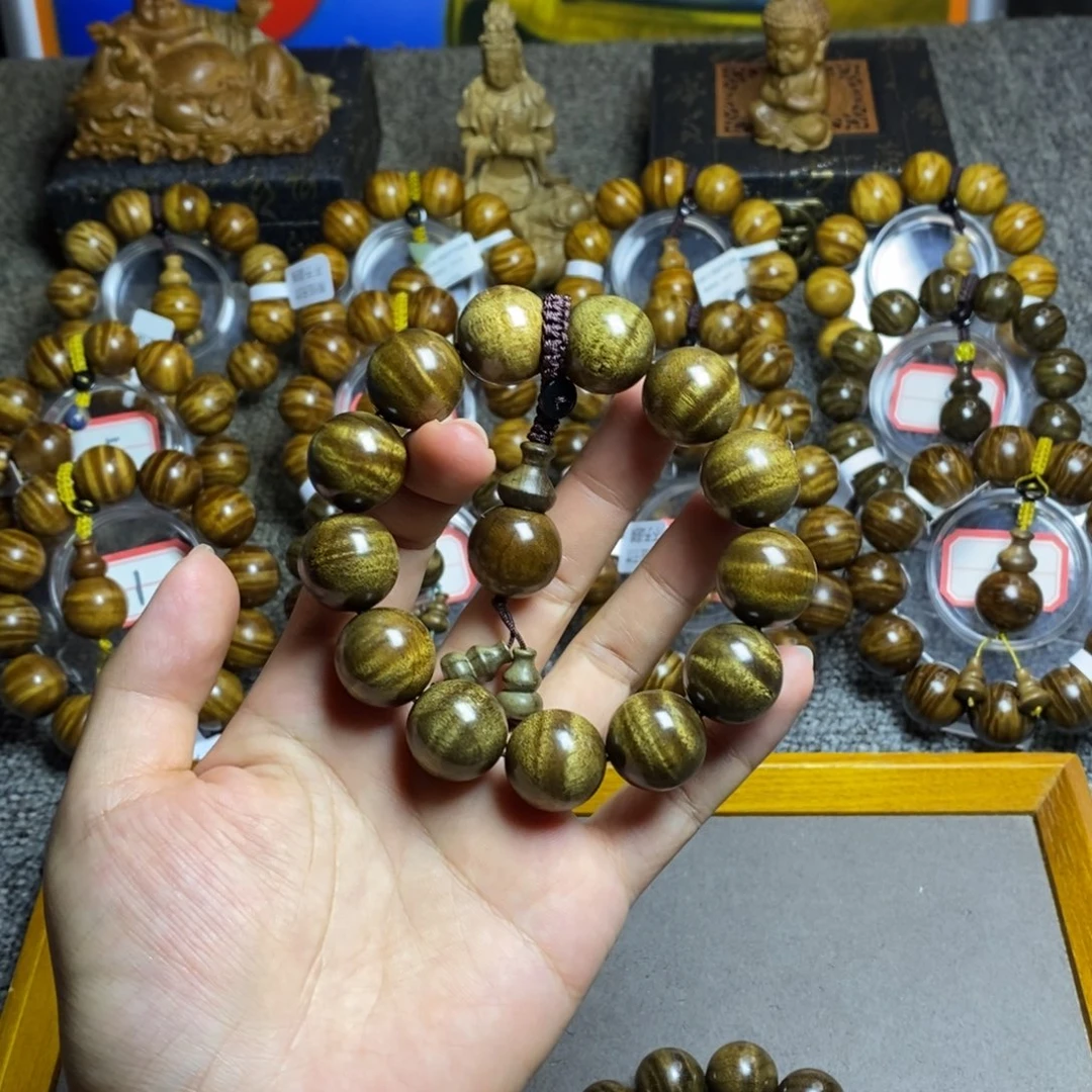 楠木（金丝楠）手串/手链枯木黑金水波1.8