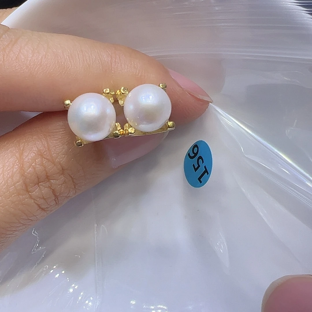 银S925镶嵌淡水珍珠耳饰