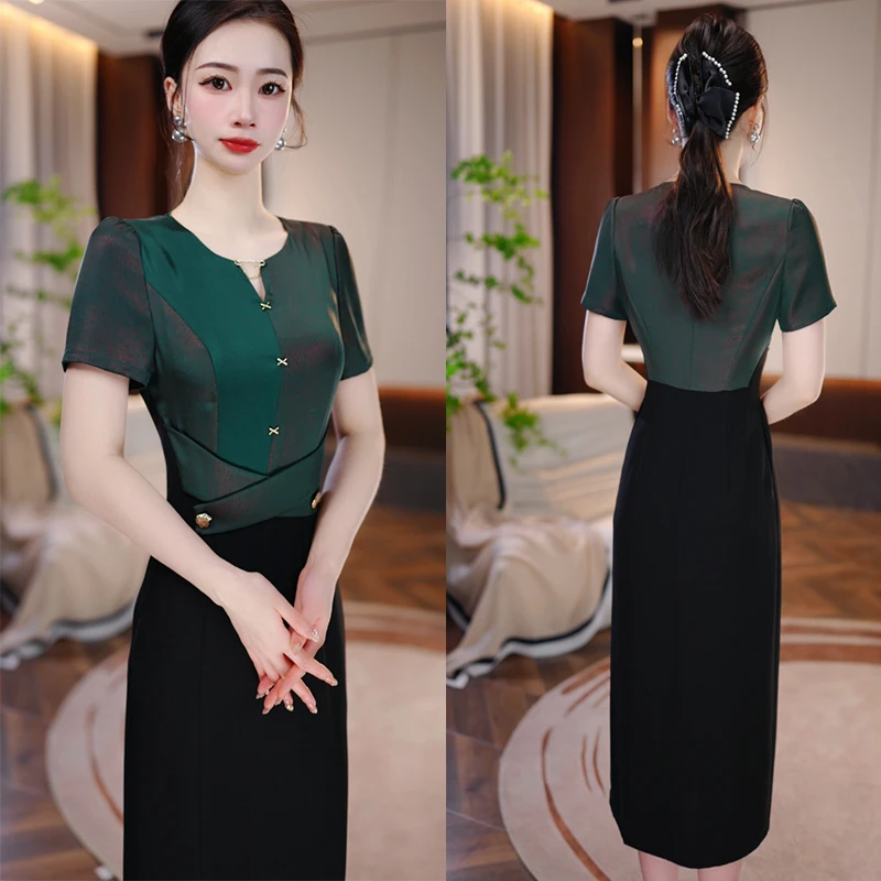 【炫彩暗纹】2025夏季新款连衣裙收腰显瘦气质长裙轻奢女人味打底裙