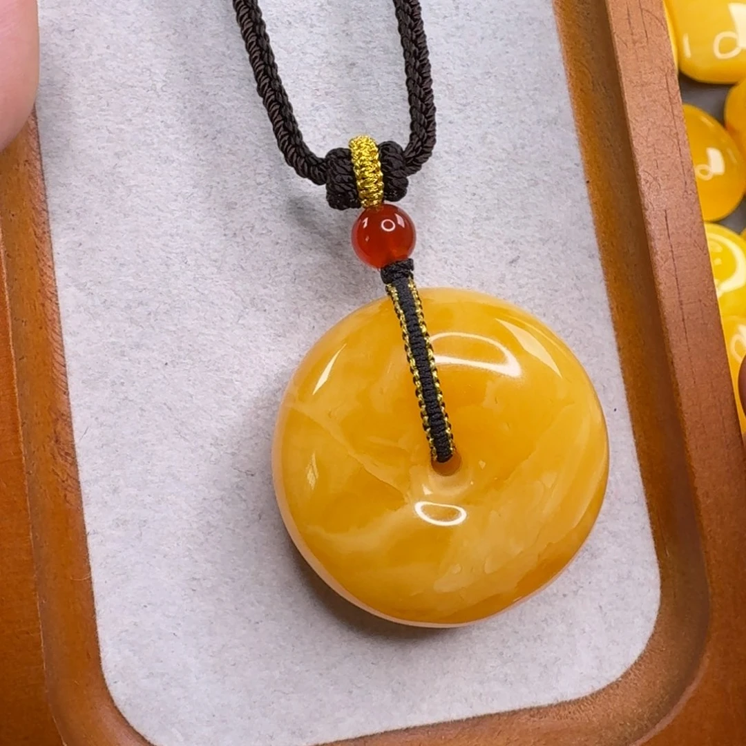 蜜蜡毛衣链未镶嵌微粉特价