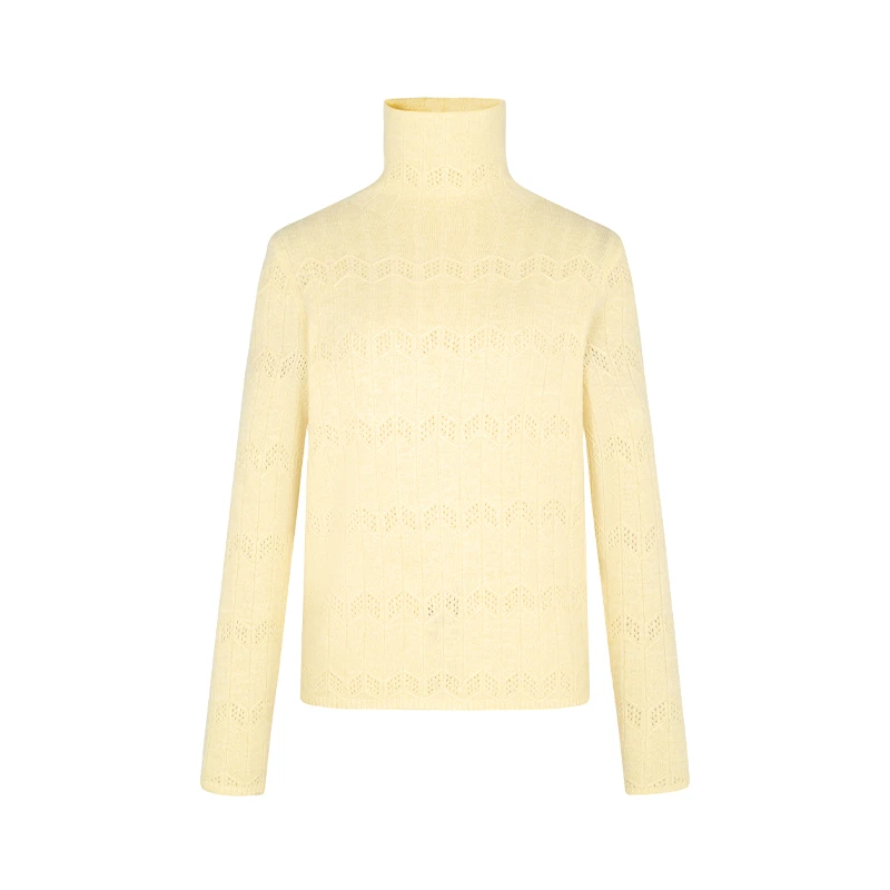 【直播专享】商场同款新品提花镂空绵羊毛针织衫NDY10B34705