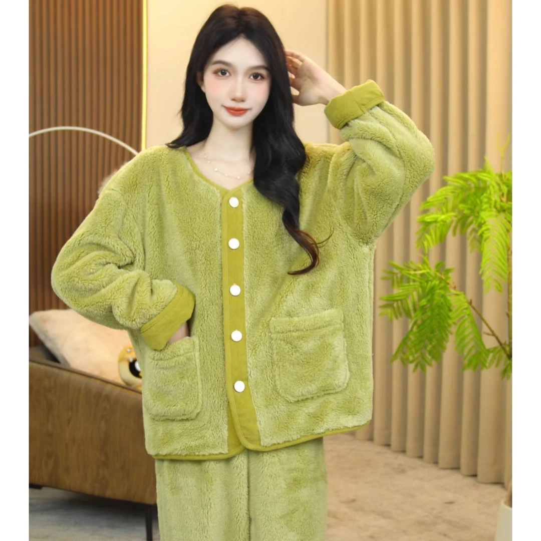 秋冬新品【翠怡卷帘】舒适睡衣女士套装可外穿睡衣家居服CYY