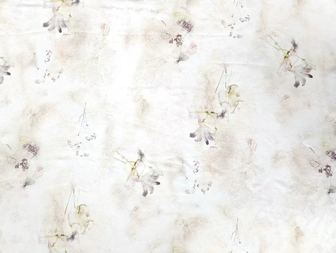 新中式花萝  梵高水墨画面料