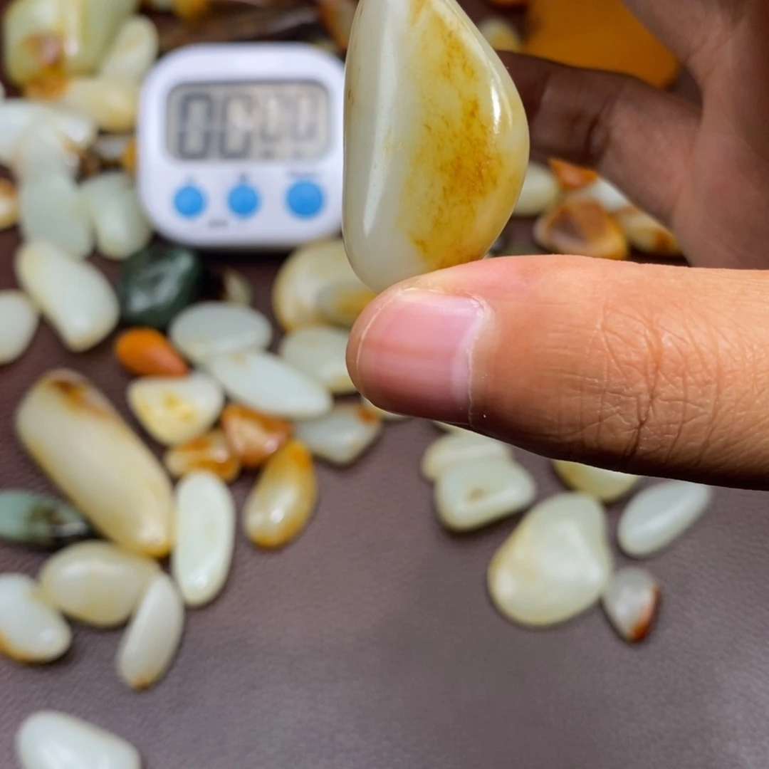 和田玉未镶嵌挂件夜*