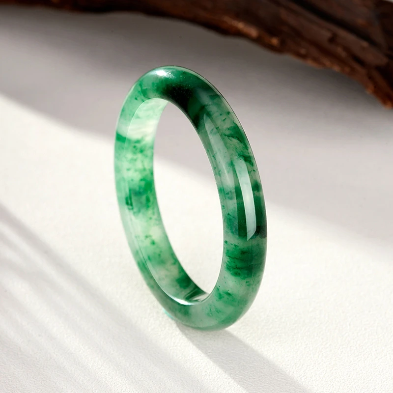 天然飘花非洲翠手镯女优品种独龙玉镯高级感高冰玉石镯多样性发一