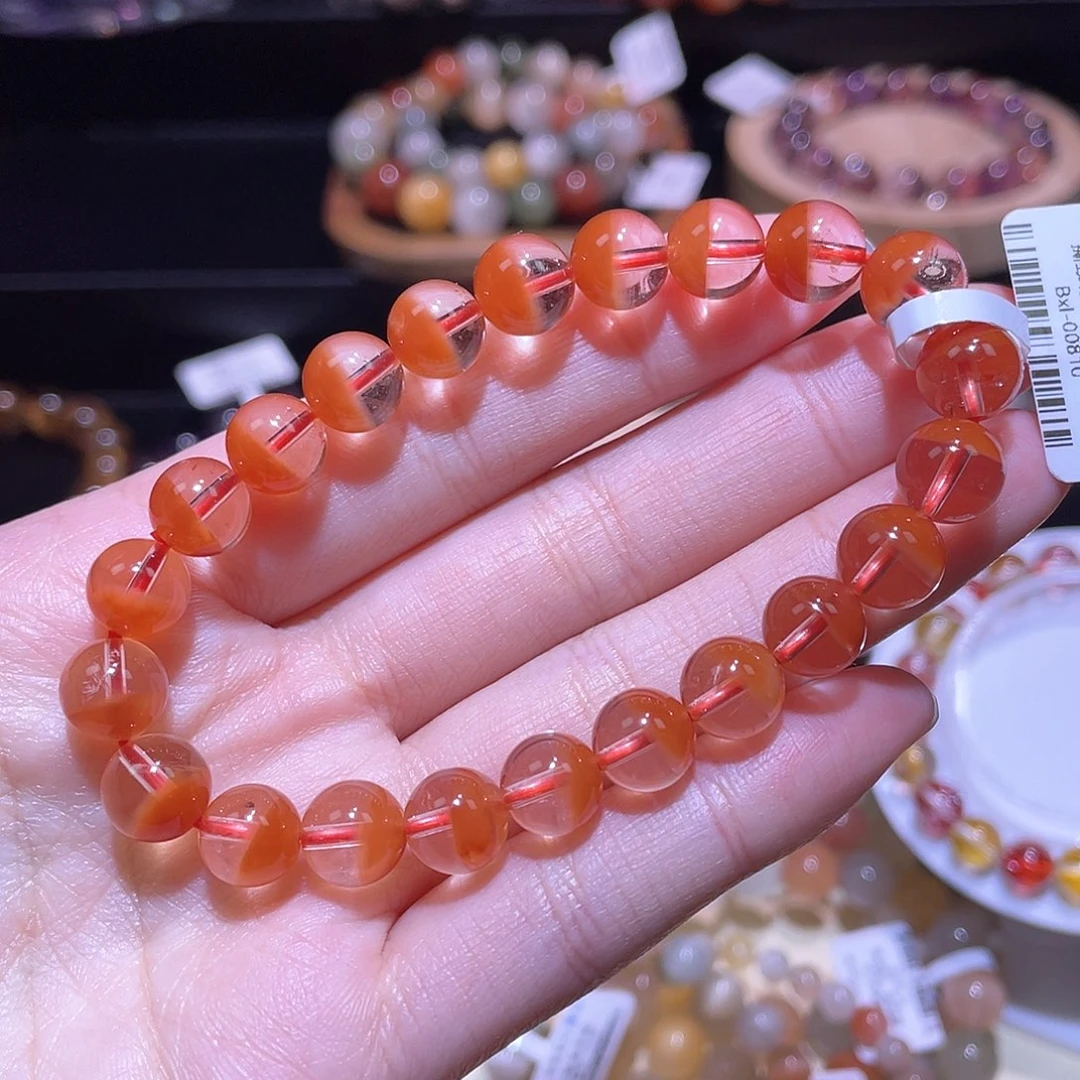 水晶手链未镶嵌兔毛手链，晶体通透9