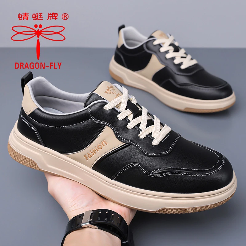 蜻蜓牌正品男鞋秋冬款爆款2025新款系带皮休闲鞋皮鞋夏季百搭潮流