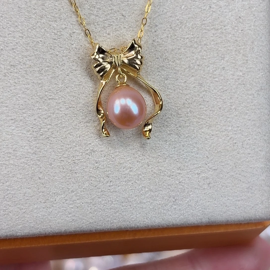 吊坠银S925镶嵌淡水珍珠